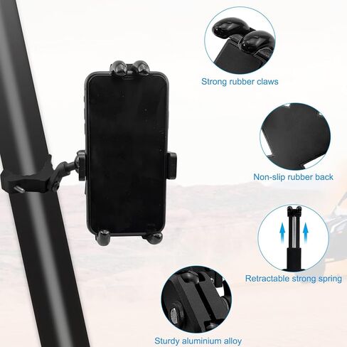 حامل هاتف UTV يدور 360 درجة لشريط لف 1.75 بوصة - 2 بوصة متوافق مع UTV SXS Polaris RZR 900 1000 XP Can-am Maverick X3 - للهواتف من 4.7 إلى 7.2 بوصة in Kuwait