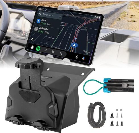 A & UTV PRO Electronic Device Tablet Holder, Phone Ipad GPS Holder Mounts with Storage Box Organizer Tray for 2018-2024 Polaris Ranger XP 1000 Crew Diesel Accessories,1PC in Saudi Arabia