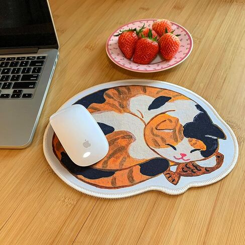 Cat and Flower Mouse Pad Original Design，Cute Mouse pad，Cat Mouse pad，Non-Slip Mouse Pads for Desk，Perfect Match for Laptop and Desktop(Colorful). in Saudi Arabia