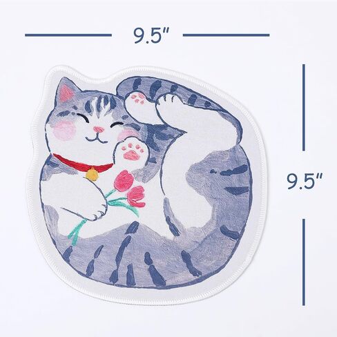 Cat and Flower Mouse Pad Original Design，Cute Mouse pad，Cat Mouse pad，Non-Slip Mouse Pads for Desk，Perfect Match for Laptop and Desktop(Colorful). in Saudi Arabia
