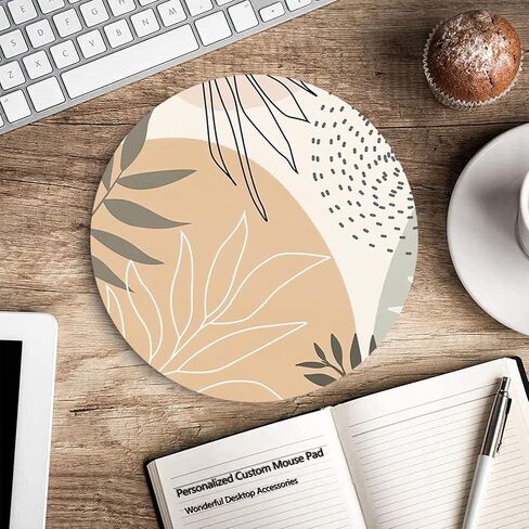 Mouse Pad, Non-Slip Rubber Base Mousepad with Stitched Edge, Gaming Round Mouse Pads, Waterproof Office Mouse Pad, Small Size 7.87 x 7.87 Inch (Pink Blue Art) in Saudi Arabia