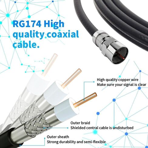 هوائي تلفزيون للتلفزيون الذكي، هوائي تلفزيون رقمي عالي الدقة يدعم قنوات 4K 1080 بكسل، هوائيات تلفزيون مع معزز إشارة مكبر الصوت، مدى طويل 480 ميل، استقبال إشارة 360 درجة، قاعدة مغناطيسية قوية، كابلات بطول 16.5 قدم in Kuwait