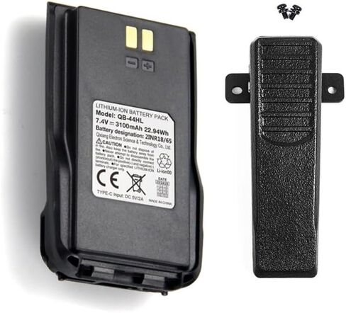 حزمة بطارية VMUKSAN Anytone الأصلية 3100 مللي أمبير في الساعة AT-D878UV مع منفذ من النوع C تتضمن مشبك حزام لـ AT-D878UV Plus/D878UV/D868UV in Kuwait