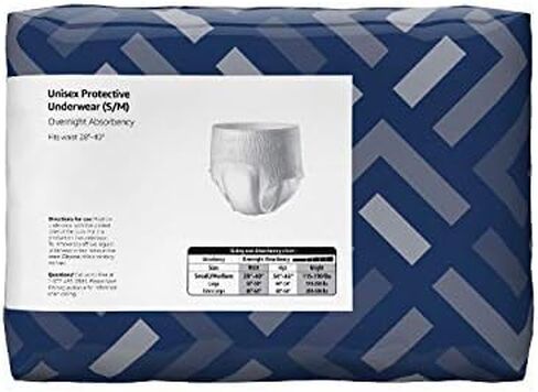 علامة أمازون التجارية - ملابس داخلية سوليمو لسلس البول للرجال والنساء، قدرة على الامتصاص طوال الليل، مقاس كبير، 56 قطعة، 4 عبوات من 14 قطعة، أبيض in Kuwait