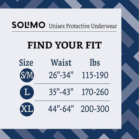 علامة أمازون التجارية - ملابس داخلية سوليمو لسلس البول للرجال والنساء، قدرة على الامتصاص طوال الليل، مقاس كبير، 56 قطعة، 4 عبوات من 14 قطعة، أبيض in Kuwait