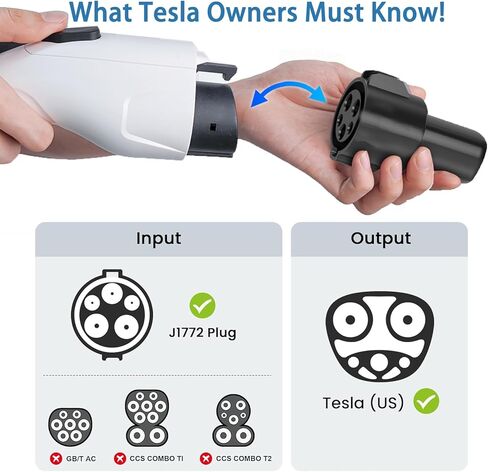 J1772 إلى محول تسلا 80AMP /240V AC تسلا نموذج J1772 مهايئ شاحن تسلا شاحن المحمول مع شحن سريع تسلا نموذج 3/Y/X/S محول in Kuwait