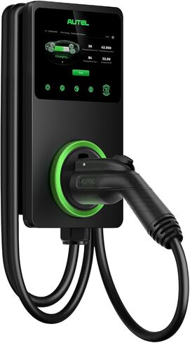 Autel Home Smart Electric Vehicle (EV) Charger, 50 Amp Level 2 Wi-Fi and Bluetooth Enabled EVSE 4G Touch Screen, with in-Body Holster and 25-Foot Cable Silver in Saudi Arabia