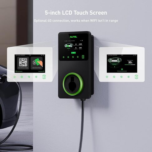 Autel Home Smart Electric Vehicle (EV) Charger, 50 Amp Level 2 Wi-Fi and Bluetooth Enabled EVSE 4G Touch Screen, with in-Body Holster and 25-Foot Cable Silver in Saudi Arabia