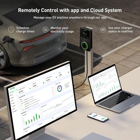 Autel Home Smart Electric Vehicle (EV) Charger, 50 Amp Level 2 Wi-Fi and Bluetooth Enabled EVSE 4G Touch Screen, with in-Body Holster and 25-Foot Cable Silver in Saudi Arabia