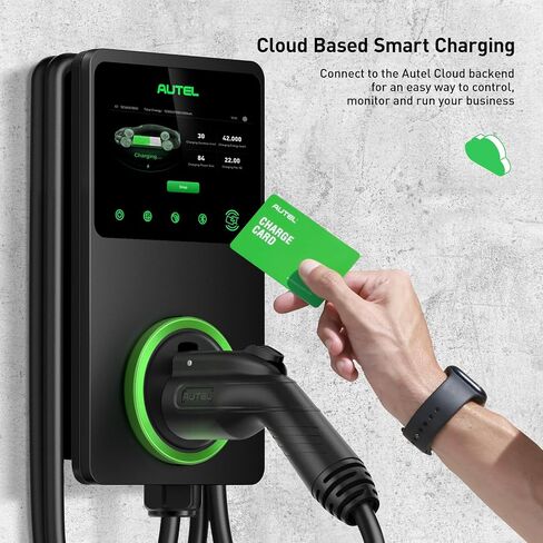 Autel Home Smart Electric Vehicle (EV) Charger, 50 Amp Level 2 Wi-Fi and Bluetooth Enabled EVSE 4G Touch Screen, with in-Body Holster and 25-Foot Cable Silver in Saudi Arabia