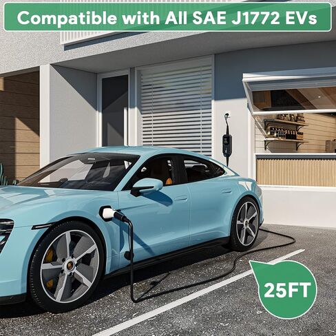 Skysword المستوى 2 شاحن EV، 240V 16A 25FT المحمولة EVSE، NEMA 14-50 التوصيل محطة شحن المركبات الكهربائية in Kuwait