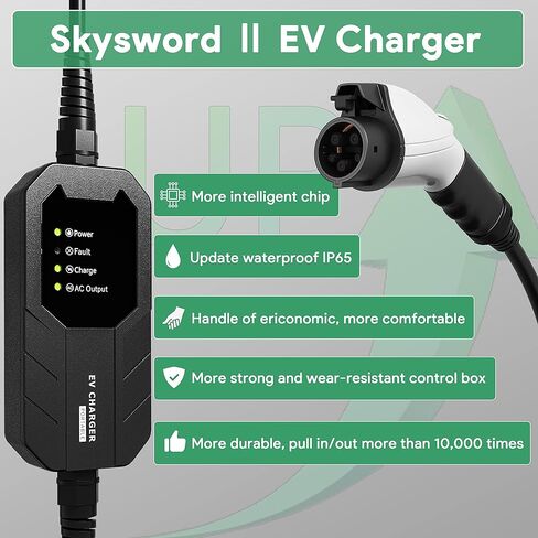 Skysword المستوى 2 شاحن EV، 240V 16A 25FT المحمولة EVSE، NEMA 14-50 التوصيل محطة شحن المركبات الكهربائية in Kuwait