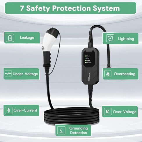 Skysword المستوى 2 شاحن EV، 240V 16A 25FT المحمولة EVSE، NEMA 14-50 التوصيل محطة شحن المركبات الكهربائية in Kuwait