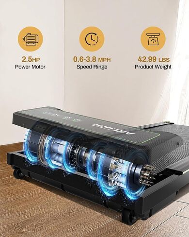وسادة المشي، جهاز مشي تحت المكتب من AKLUER، جهاز مشي محمول مع جهاز تحكم عن بعد، شاشة LED، تركيب - مجاني للركض والمشي للمكتب المنزلي in Saudi Arabia