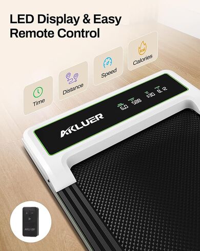 وسادة المشي، جهاز مشي تحت المكتب من AKLUER، جهاز مشي محمول مع جهاز تحكم عن بعد، شاشة LED، تركيب - مجاني للركض والمشي للمكتب المنزلي in Kuwait