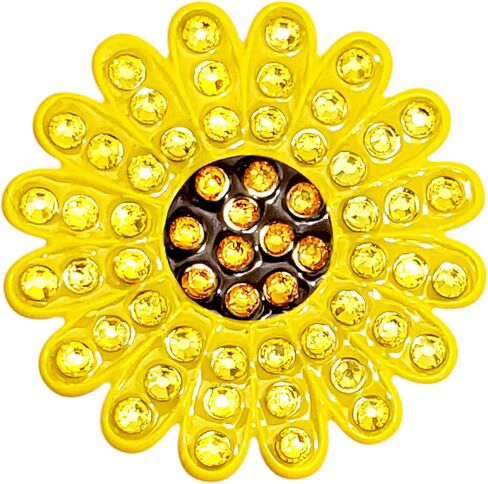 Sunflower Golf Ball Marker made with Austrian Crystals | Magnetic Hat Clip Included | Daisy Flower Accessory | Golf Gift for Mom | Golfing Gift for Any Age Golfer in Saudi Arabia