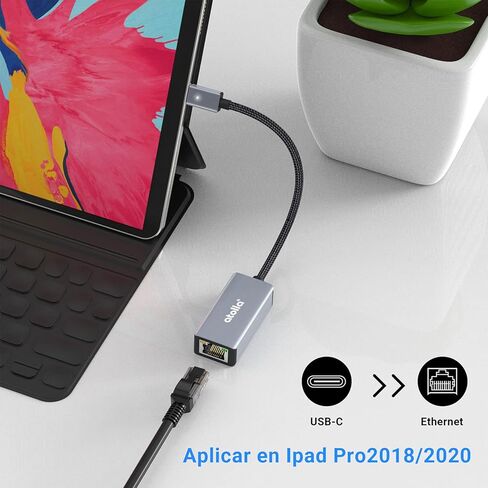 محول USB C إلى إيثرنت، محول أتولا USB من النوع C إلى شبكة LAN RJ45 جيجابت إيثرنت، Thunderbolt 3 متوافق مع MacBook Pro وMacBook Air وiPad Pro وSurface وXPS والمزيد in Kuwait