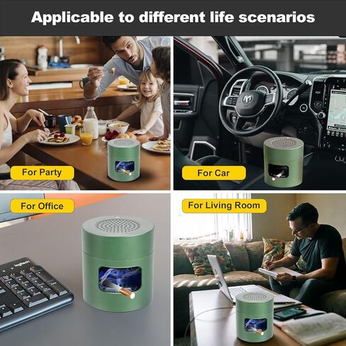 Smokeless Ashtrays Multifunctional Air Purifier for Cigarettes Indoor Outdoor, Ash Tray with Lighter USB Rechargeable Smokeless Ashtray for Home Office (Green) in Saudi Arabia