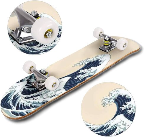 الكلاسيكية مقعرة لوح التزلج موجة ناقلات التوضيح اليابانية عزر اليابان الخلفية مرسومة باليد Longboard القيقب سطح السفينة المتطرفة الرياضة وفي الهواء الطلق ركلة مزدوجة خدعة للمبتدئين والمهنيين in Kuwait