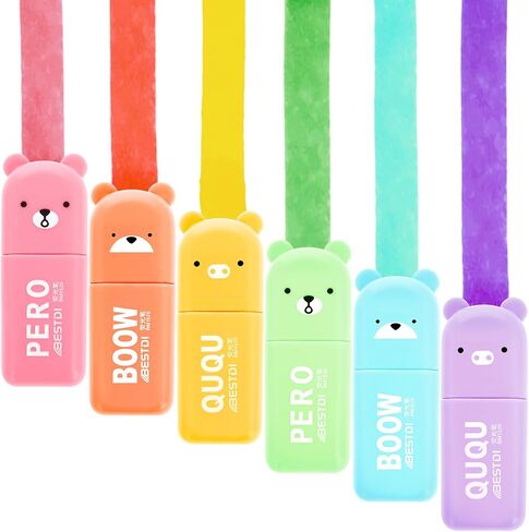 6 Pack Highlighter Pen, Cream Colors Chisel Tip, Aesthetic Highlighter Marker, Water Based, Quick Dry, No Bleed, Assorted Colors Marker Pen for Bible Study Notes School Office in Saudi Arabia