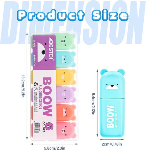 6 Pack Highlighter Pen, Cream Colors Chisel Tip, Aesthetic Highlighter Marker, Water Based, Quick Dry, No Bleed, Assorted Colors Marker Pen for Bible Study Notes School Office in Saudi Arabia