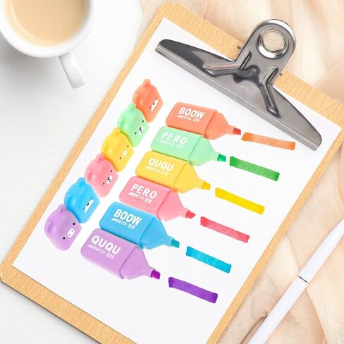 6 Pack Highlighter Pen, Cream Colors Chisel Tip, Aesthetic Highlighter Marker, Water Based, Quick Dry, No Bleed, Assorted Colors Marker Pen for Bible Study Notes School Office in Saudi Arabia