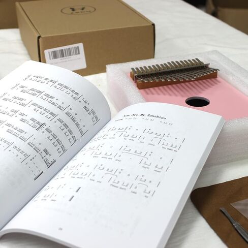 بيانو الإبهام 17 مفتاحًا Mbira African Finger Piano Kalimba يتضمن ملصقات مفاتيح هدايا للأطفال خشبية (وردية) أداة موسيقية محمولة للأطفال الصغار والبنات والأصدقاء سهلة التعلم in Saudi Arabia