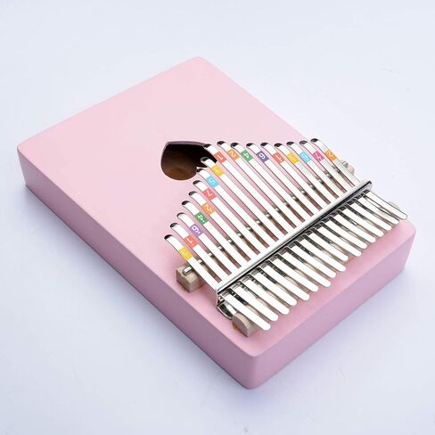 Thumb Piano 17 Keys Mbira African Finger Piano Kalimba Included Key Stickers Gifts for kids Wooden (Pink）Portable music Instrument for Toddlers Children Girl Friend Easy to Learn in Saudi Arabia