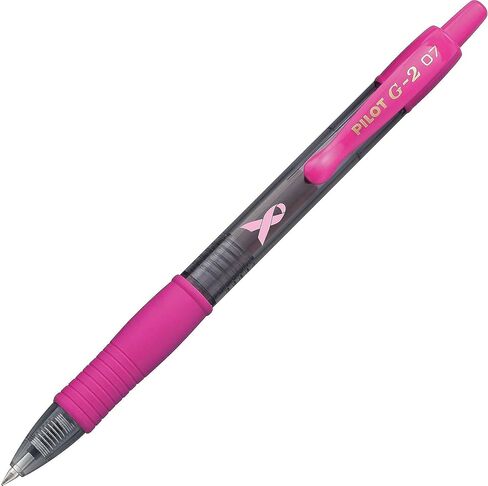Pilot, G2 Pink Ribbon Premium Gel Roller Pens, Fine Point 0.7 mm, Pink, Pack of 2 in Saudi Arabia