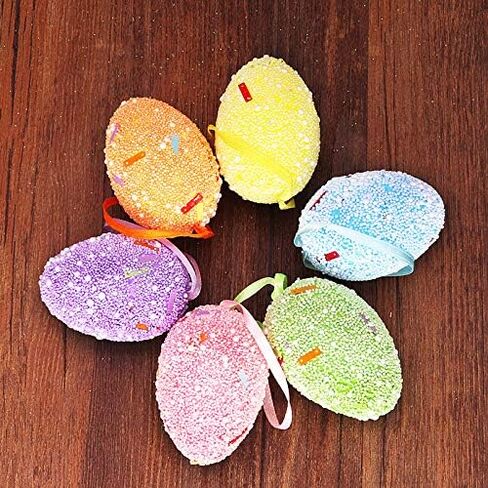 Easter Egg Ornaments and Carrot Ornaments Hanging Set Colorful Foam Easter Ornaments for Easter Basket Decor Spring Party Suppliess in Saudi Arabia