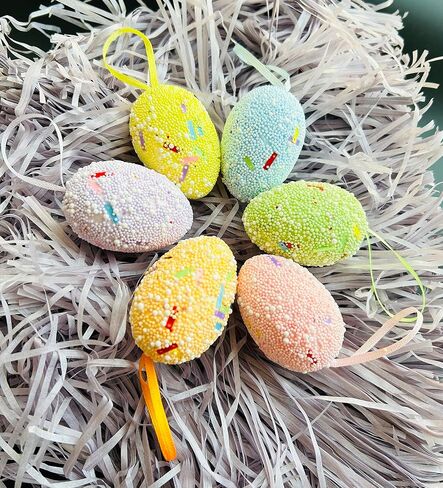 Easter Egg Ornaments and Carrot Ornaments Hanging Set Colorful Foam Easter Ornaments for Easter Basket Decor Spring Party Suppliess in Saudi Arabia