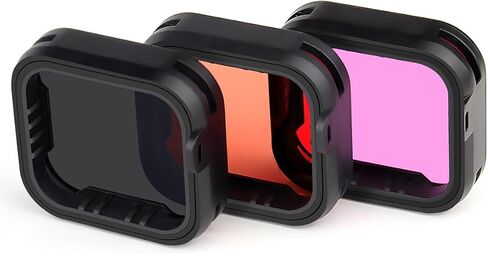 مجموعة مرشح العدسات لكاميرات GoPro Hero 5 6 7 باللون الأسود و2018 - أغطية ملونة متضمنة. ND8 لتقليل الضوء لتجنب التعرض المفرط؛ الأحمر والأرجواني لتصحيح الألوان في التصوير الفوتوغرافي تحت الماء in Kuwait