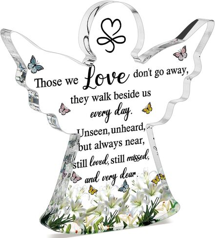 Jetec Bereavement Gift Angel Red Cardinal Acrylic Memorial Gift Sympathy Table Decor Remember Me Grieving Gift Sympathy Gift for Loss of Loved One Remembrance Decor (Angel Style,6 x 6 x 0.6 Inch) in Saudi Arabia