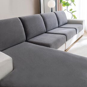 Sofa Covers Washable Waterproof Stretch Sectional Couch Covers for Pets Dog Sofa Slipcovers Protector Furniture Chair（L+Dark Gray）
