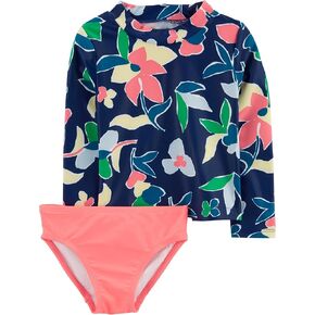 Carter's Girls' 2-Piece Swimwear Set (as1, Age, 3_Years, Navy Floral/Pink)
