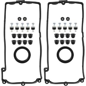 MOTOALL 11127513194 Valve Cover Gasket Set w/Grommets Seals Left & Right 11127513195 Fit for BMW 745Li 750i 645Ci 550i 650i 750Li 545i 650i X5 Alpina B7 2002-2010 4.4L 4.8L
