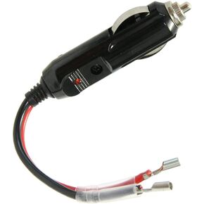 Cigarette Lighter Male Plug with Leads 12-24V 10A Fuse Car Replacement Cigar Male Socket Plug Extension Cable with Led Lights