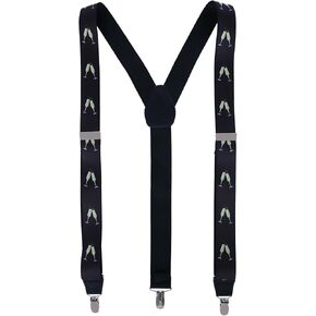 Champagne Bottle Print Clip End Suspenders