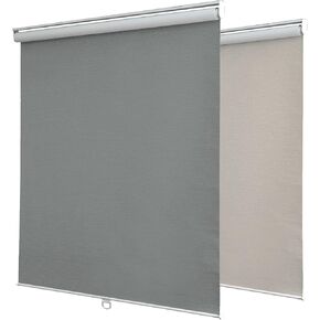 Blackout Roller Shades for Windows, Thermal Insulated Pull Down Shade, Total Blackout Window Blinds for Home,Office,Bedroom,Door (Linen Beige,35''x72'')
