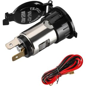 Car Cigarette Lighter Socket, 12V/24V Automotive Cigarette Lighter Adapter with Extension Cable, Waterproof & Dustproof Female Power Outlet Socket for Car, Car Accessories