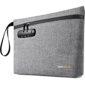 Smell Proof Bag with Combination Lock,11.5'' x 8.6'' Odor Proof Container Carbon Lining Smoking Tobacco Pipe Pouch, Odorless Durable Travel Organizer Cases (Pu Combo Bag)