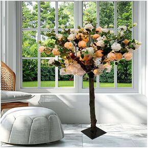 Cherry Blossom Tree, 5 ft Light Pink Cherry Blossom Tree Artificial with LED Lamp for Indoor Outdoor Home Office Party Wedding
