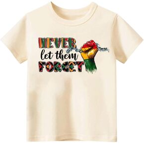 Todder Boys Juneteenth Shirts for Girls Kids, Funny African American History Shirts 1865 Peace Love Tees 2-8T