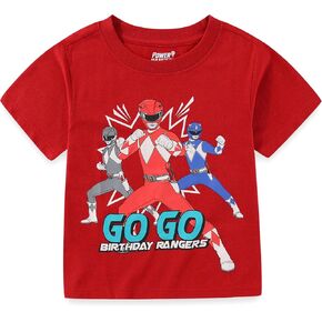 Power Rangers Birthday Boys Short Sleeve T-Shirt for Big Kids