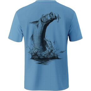 Palmyth Mens Fishing Shirts UPF 50+ Sun Protection Short Sleeve UV T-Shirts Breathable Quick-Dry in Kuwait