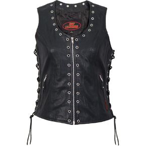 Hot Leathers Black Ladies Black Lambskin Vest