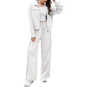 AVAMO 2 Piece Tracksuit for Women Sweatsuits Sets Outfits Long Sleeve Zip Up Sweatshirt Long Pants Jogging Suits