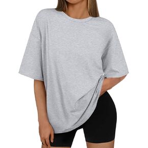 AUTOMET Womens Oversized T Shirts Workout Plus Size Short Sleeve Tops Casual Loose Basic Tees Summer Trendy Outfits 2025