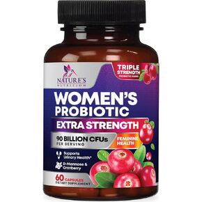 Probiotics for Women - 90 Billion CFU 16 Probiotic Strains with Cranberry, Vaginal Probiotics with Prebiotics PH, Digestive, UT, Immune, & Feminine Health Support, Pro Biotics for Women, 120 Capsules