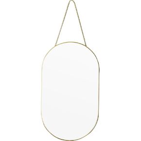 Gold Oval Mirror, Vanity Mirror with PVC Plastic Frame, Wall Mount Mirrors Decor 9.2x15.9 inch
